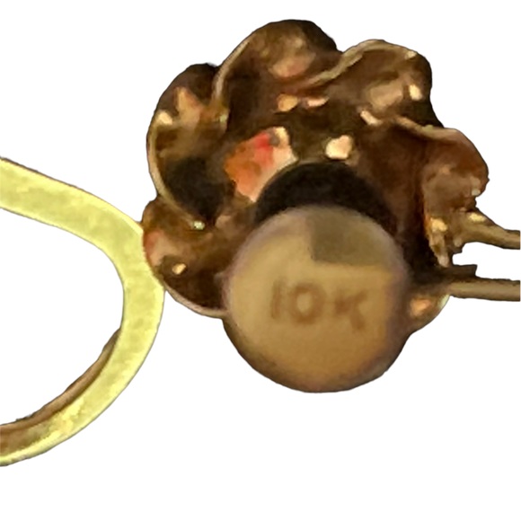 VINTAGE 10K PEARL SCREW BACK EARRINGS - Picture 5 of 5